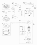 Controls Electric Starter Flywheel Governor Spring Diagram and Parts List for 441677-0112-B1  Briggs and Stratton Engine